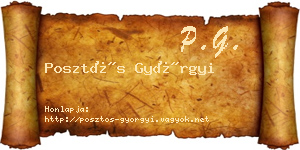 Posztós Györgyi névjegykártya